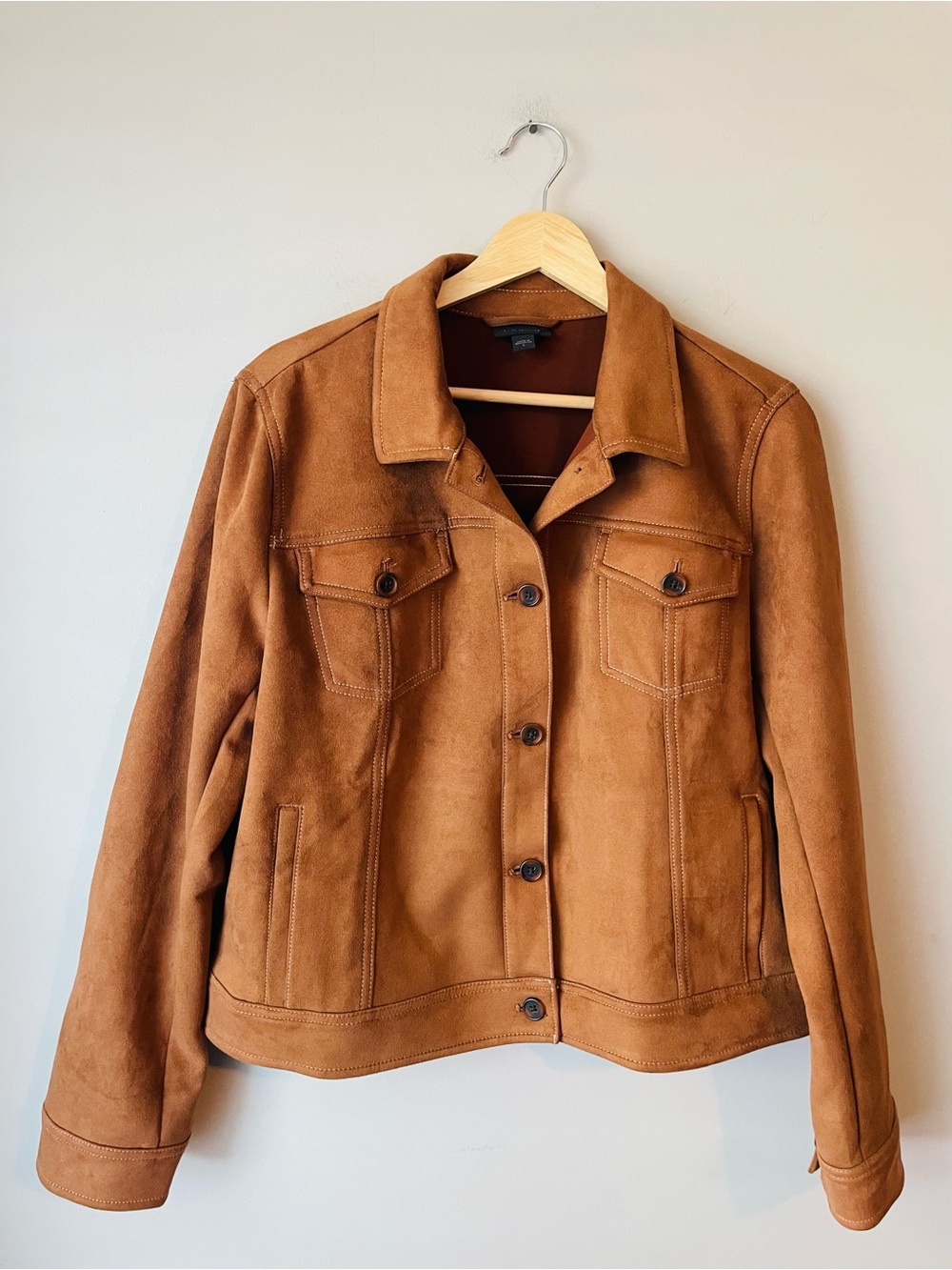 J. Jill Faux Suede Leather Jacket